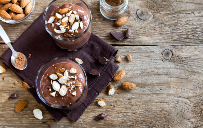 health carob mousse in glasses